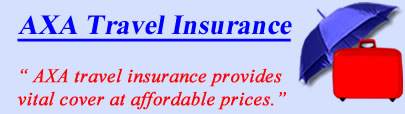 Logo of AXA travel insurance UK, AXA holiday insurance quotes, AXA Travel Cover UK